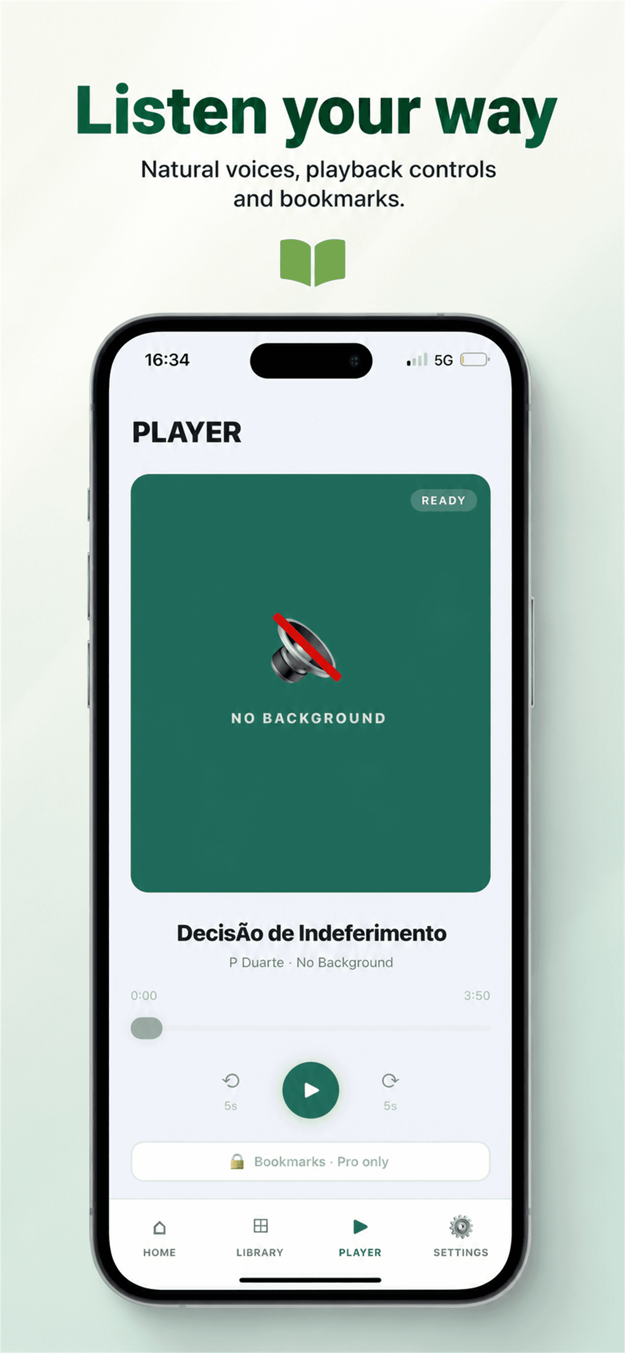 DocVoice audio player screen
